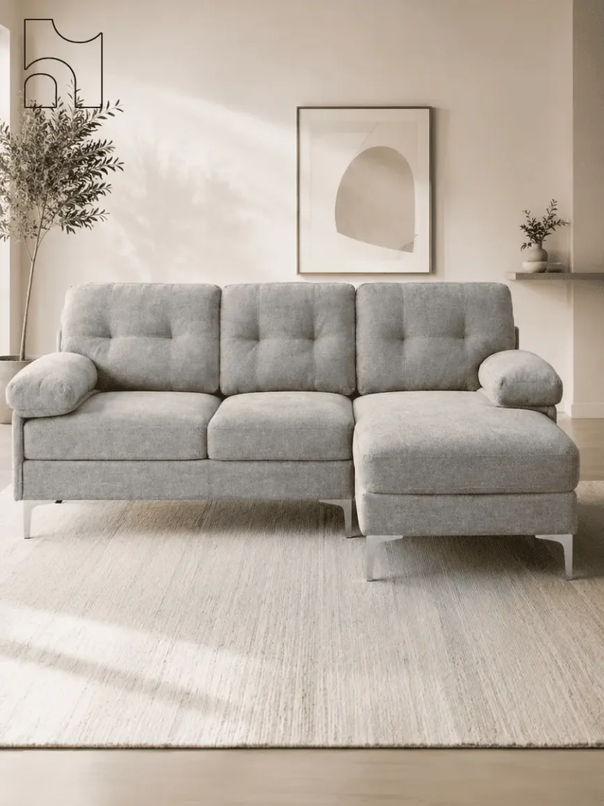 L Shape Sofa with high-density foam and washable cushion covers