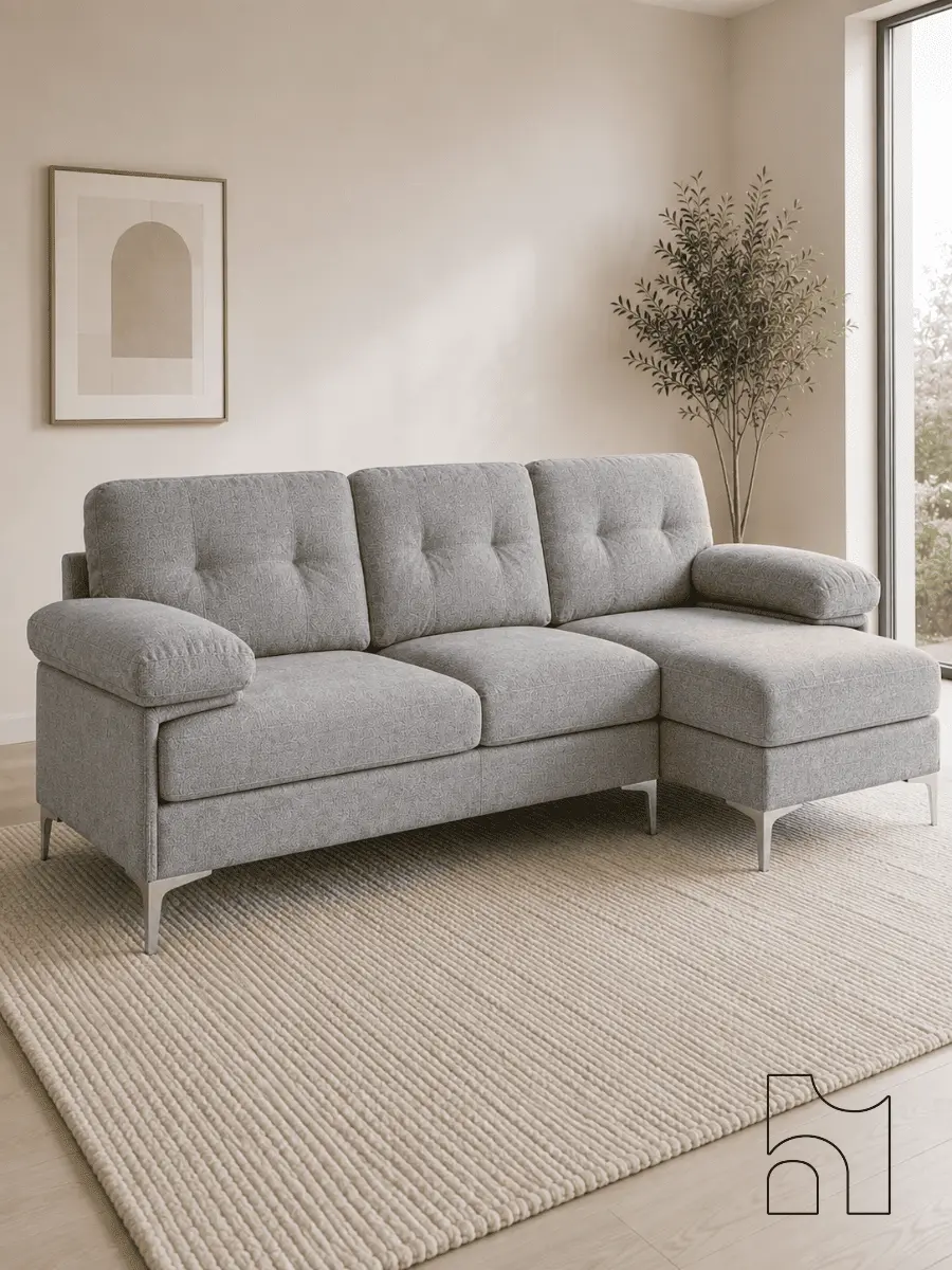 L Shape Sofa with high-density foam and washable cushion covers