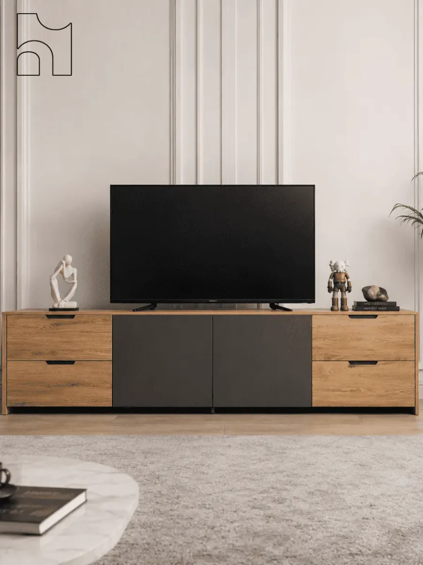 TV Stands Consoles for living room with spacious entertainment surface
