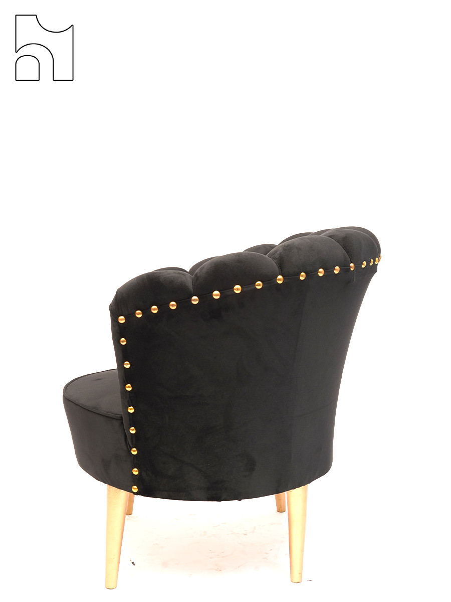 Black Velvet Accent Chair - Image 3