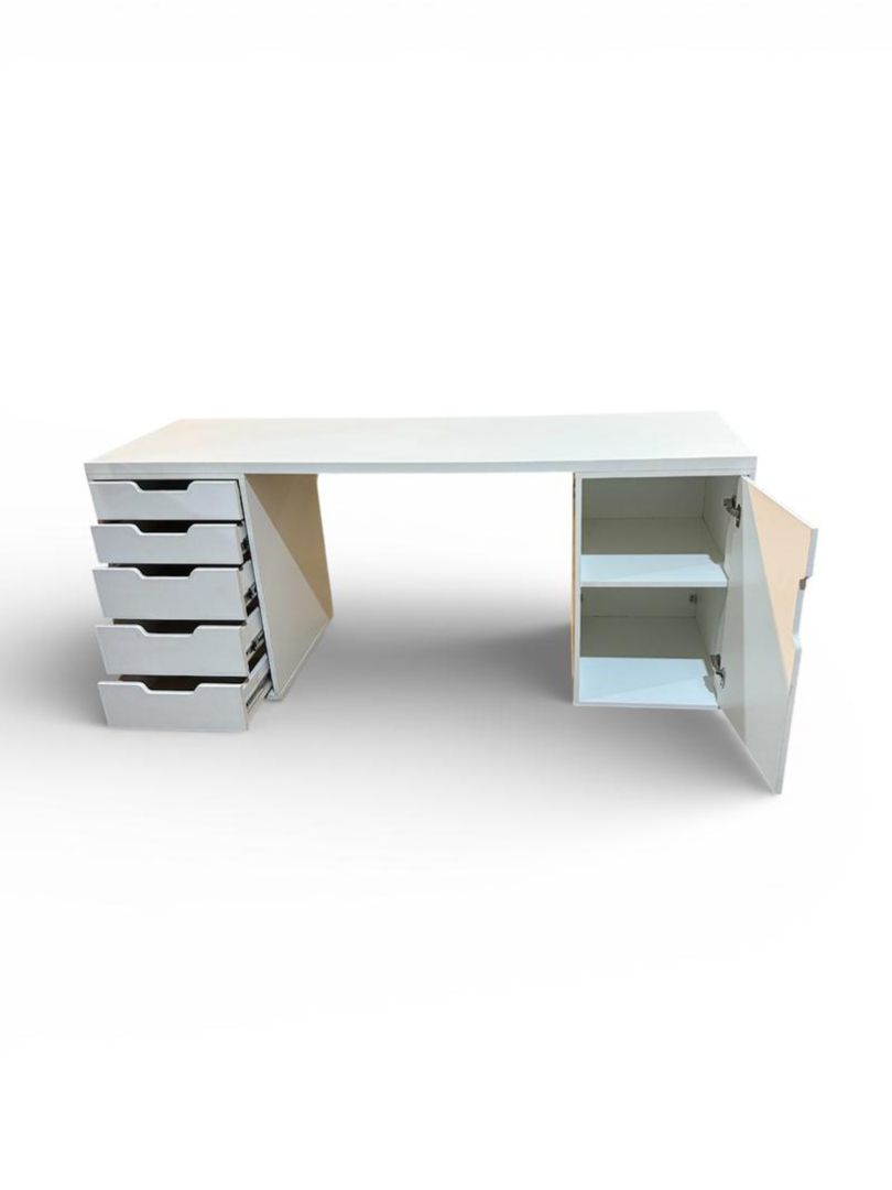 Gaming Table with Handle-less 5 Drawers and 1 Cabinet Storage - Image 3