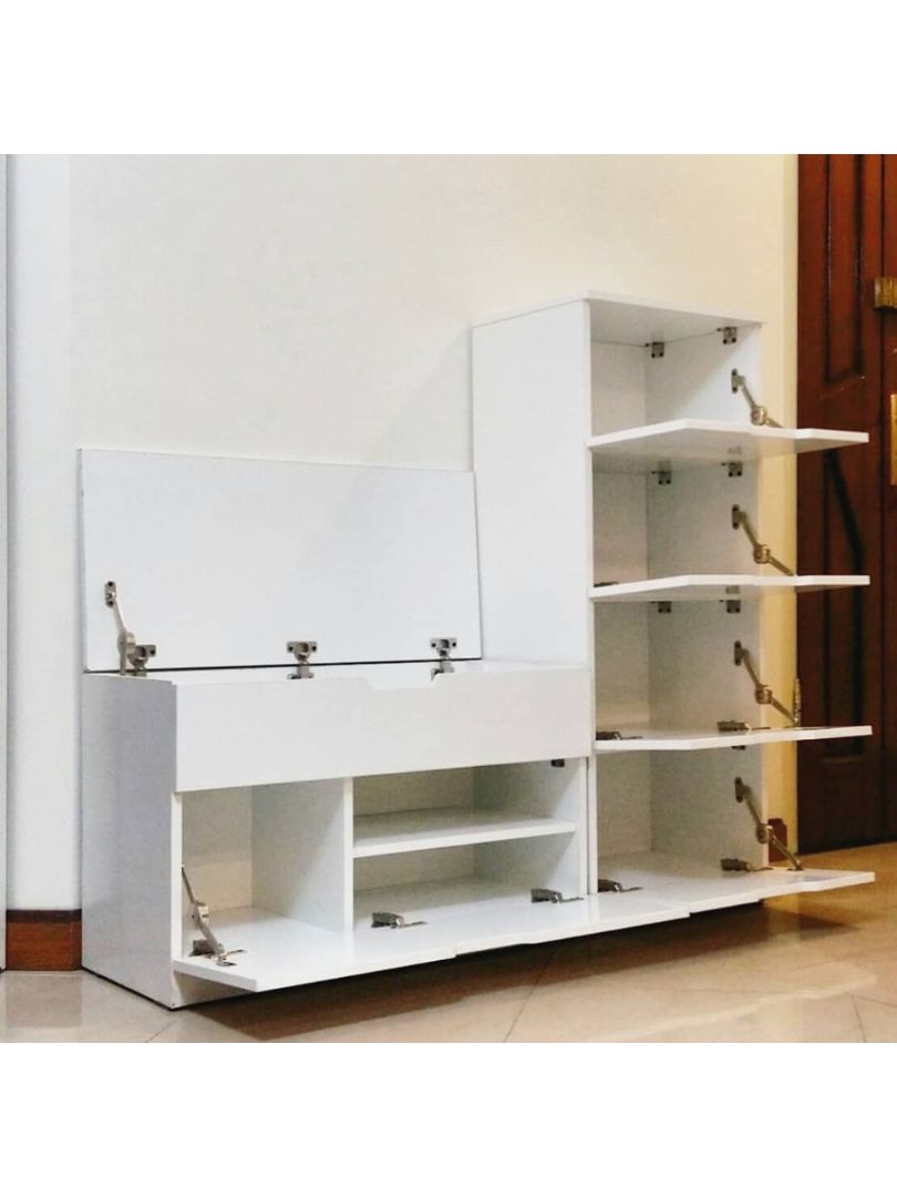 6 Compartments Shoe Rack with Sitting Space - Image 3