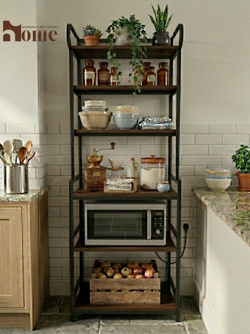 5-Shelf Kitchen Bakers Rack | Space Saving Free Standing Microwave Oven Stand - Image 5