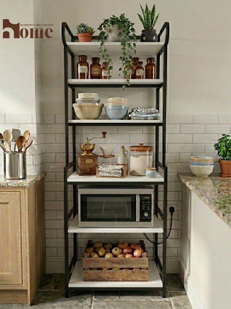 5-Shelf Kitchen Bakers Rack | Space Saving Free Standing Microwave Oven Stand - Image 13