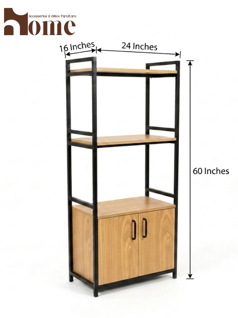 Modern 3-Tier Kitchen Rack with Storage Cabinet | Multi-Purpose Standing Microwave Oven Stand - Image 6