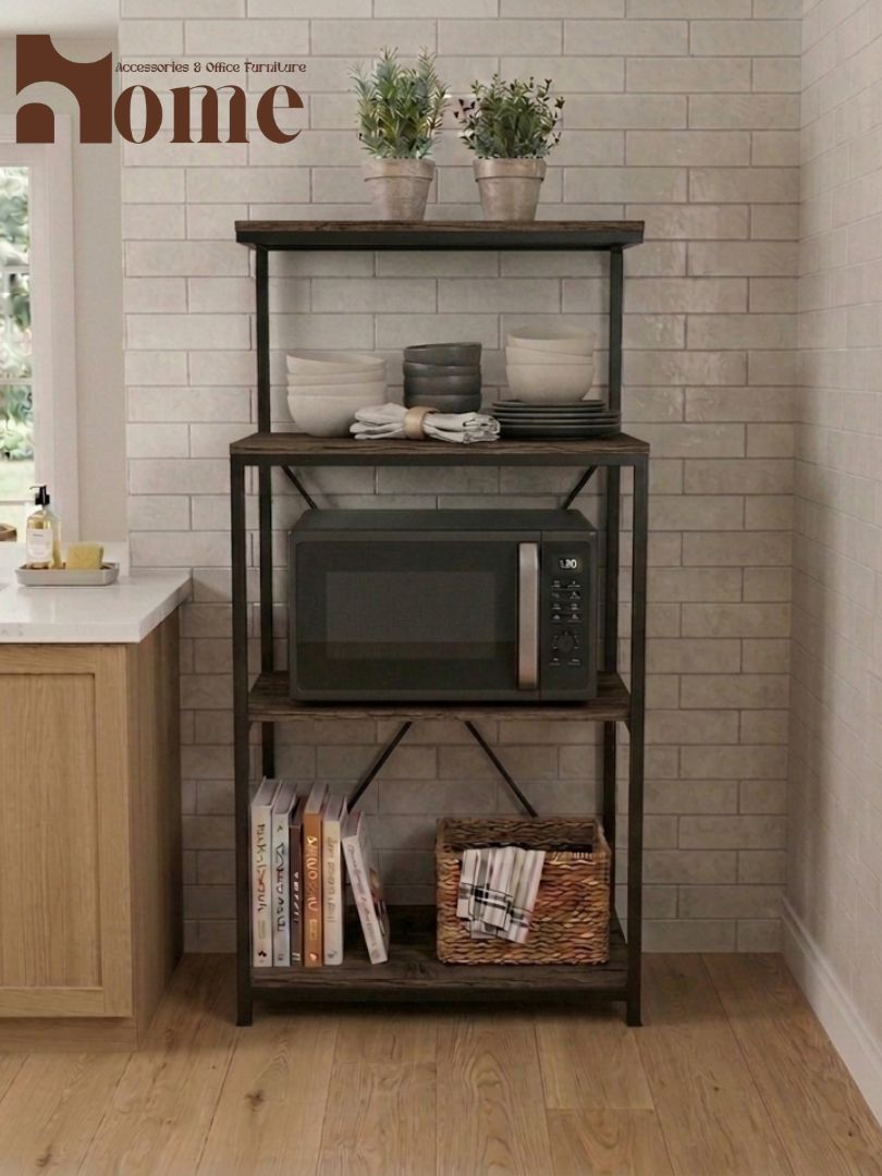 3 & Half Shelf Modern Design Kitchen Rack | Multipurpose Standing Microwave Oven Stand | Multi-Functional Spice Rack with Open Storage Shelves - Image 11