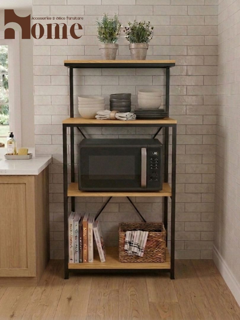 3 & Half Shelf Modern Design Kitchen Rack | Multipurpose Standing Microwave Oven Stand | Multi-Functional Spice Rack with Open Storage Shelves - Image 16