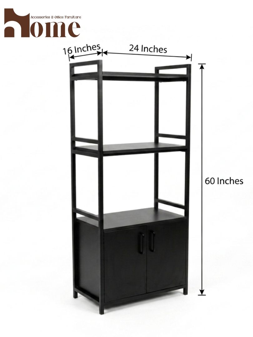 Modern 3-Tier Kitchen Rack with Storage Cabinet | Multi-Purpose Standing Microwave Oven Stand - Image 18