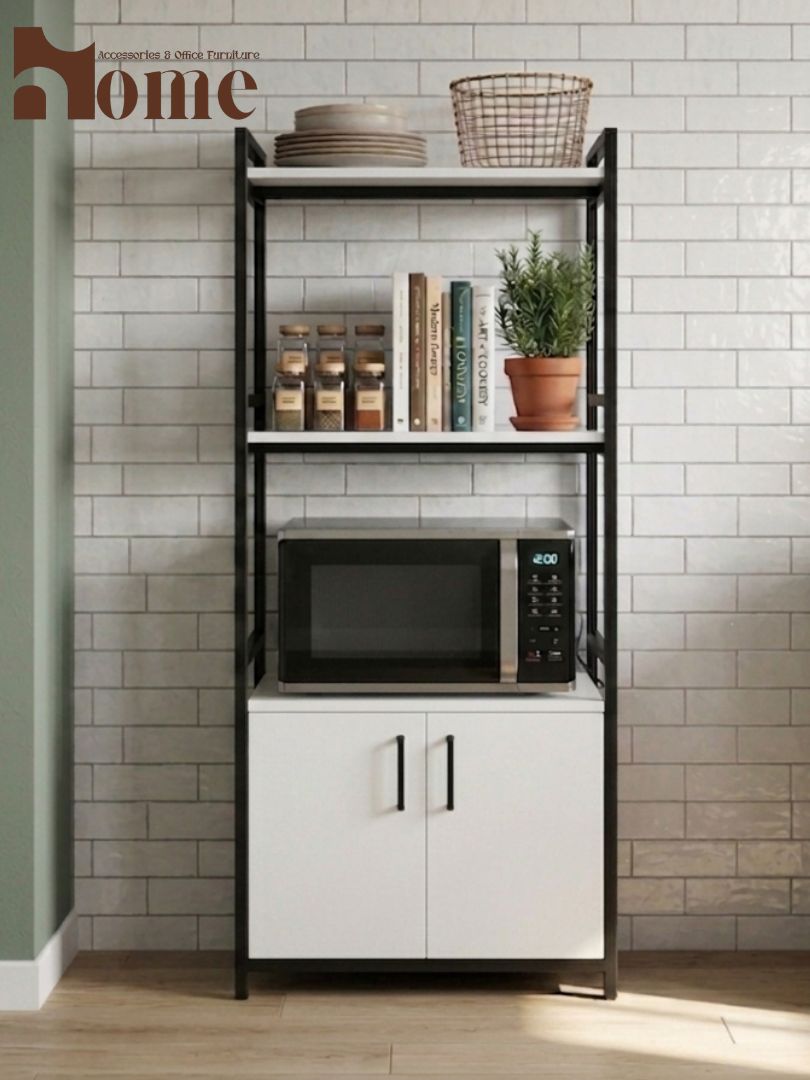 Modern 3-Tier Kitchen Rack with Storage Cabinet | Multi-Purpose Standing Microwave Oven Stand - Image 19