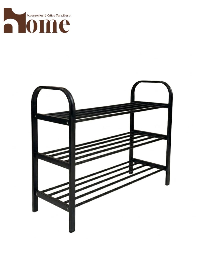 3-Tier Metal Shoe Rack | Heavy-Duty Space Saving Shoe Organizer - Image 3