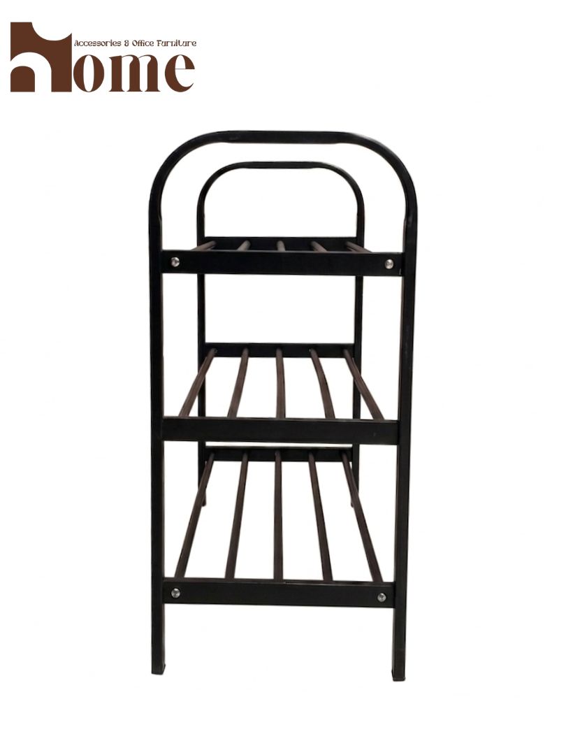 3-Tier Metal Shoe Rack | Heavy-Duty Space Saving Shoe Organizer - Image 4