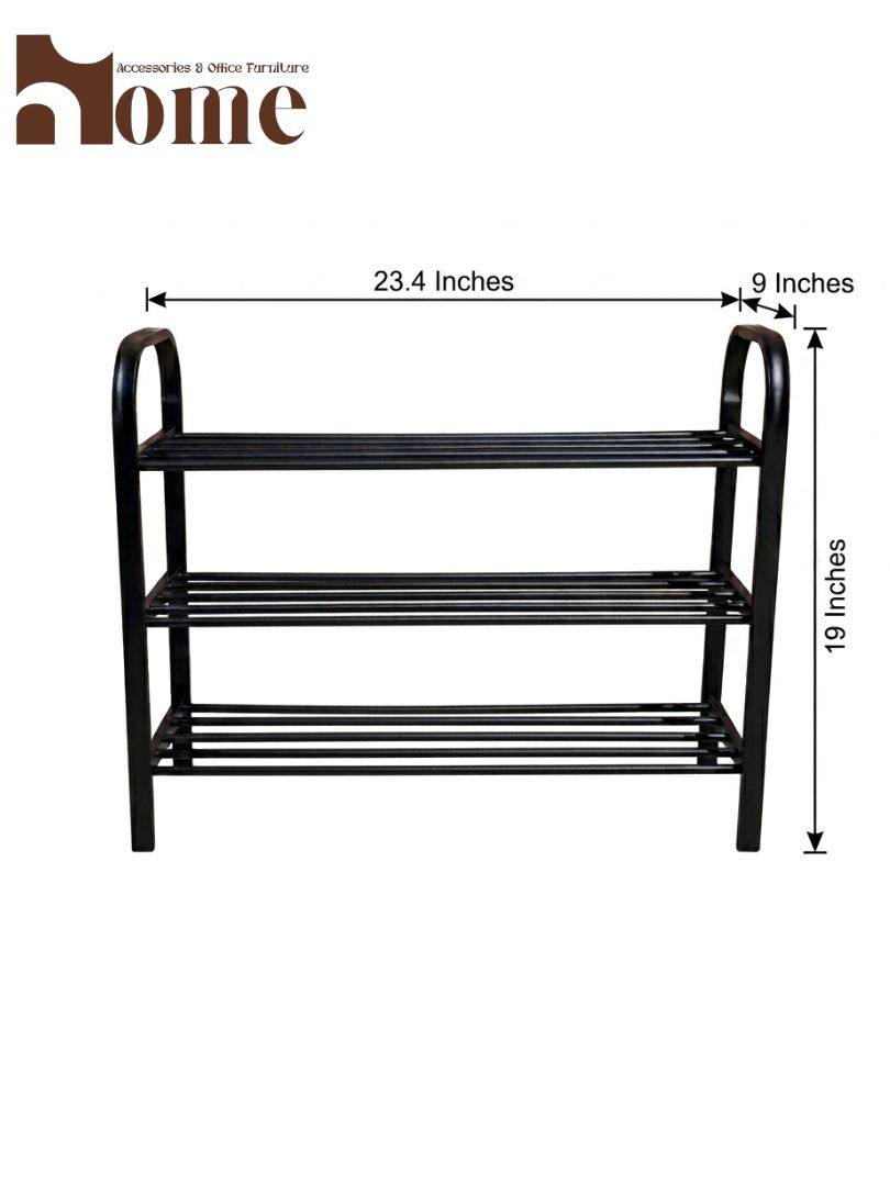 3-Tier Metal Shoe Rack | Heavy-Duty Space Saving Shoe Organizer - Image 5