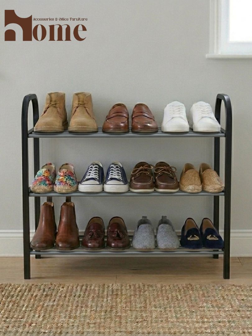 3-Tier Metal Shoe Rack | Heavy-Duty Space Saving Shoe Organizer - Image 6