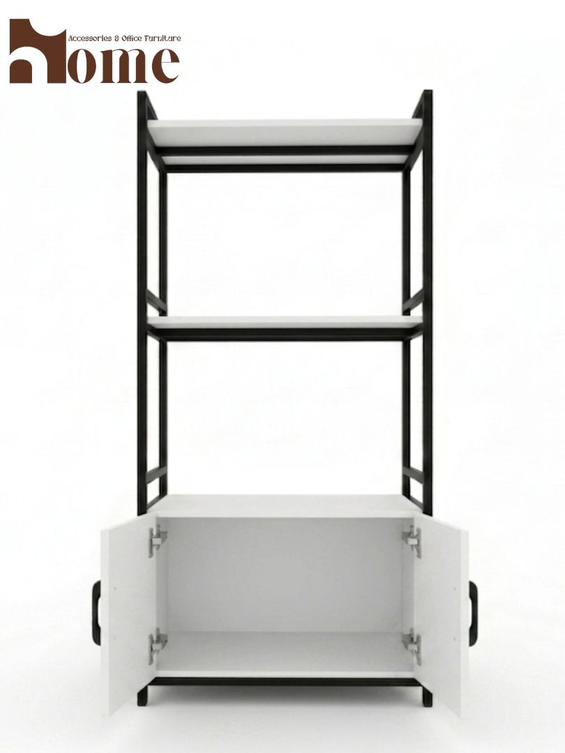Modern 3-Tier Kitchen Rack with Storage Cabinet | Multi-Purpose Standing Microwave Oven Stand - Image 21