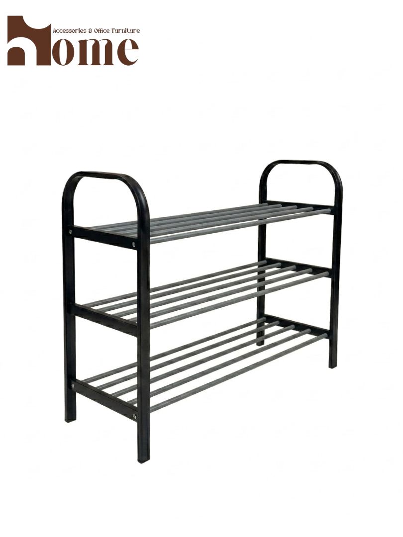 3-Tier Metal Shoe Rack | Heavy-Duty Space Saving Shoe Organizer - Image 8