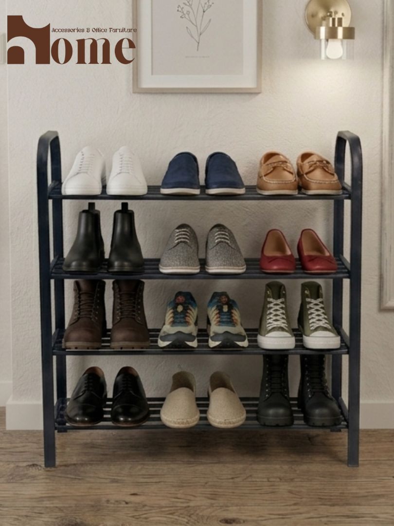 4-Tier Metal Shoe Rack | Heavy-Duty Space Saving Shoe Organizer - Image 7