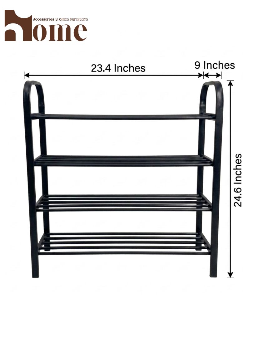 4-Tier Metal Shoe Rack | Heavy-Duty Space Saving Shoe Organizer - Image 11