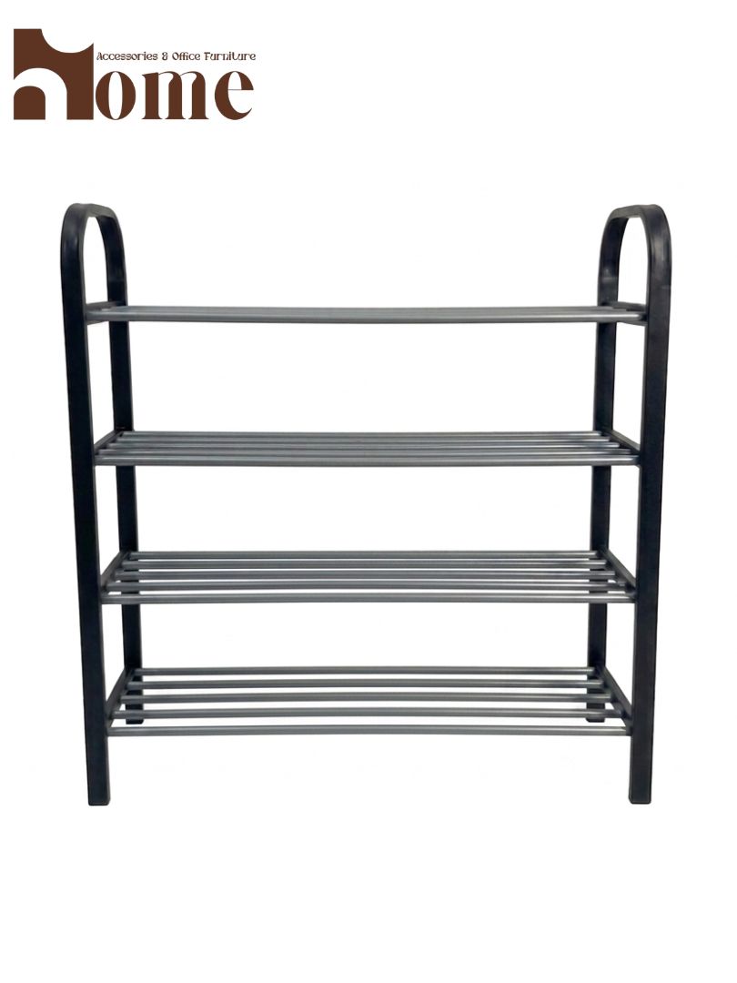 4-Tier Metal Shoe Rack | Heavy-Duty Space Saving Shoe Organizer - Image 3