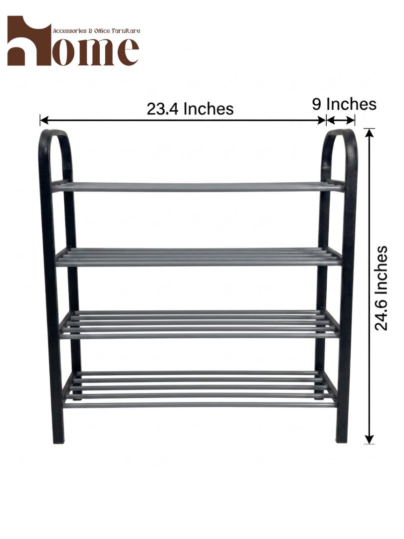 4-Tier Metal Shoe Rack | Heavy-Duty Space Saving Shoe Organizer - Image 6