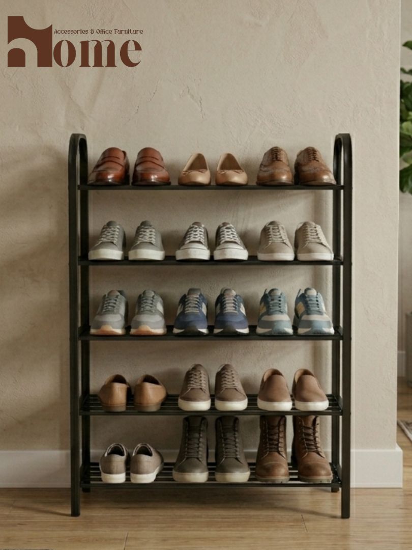 5-Tier Metal Shoe Rack | Heavy-Duty Space Saving Shoe Organizer - Image 6