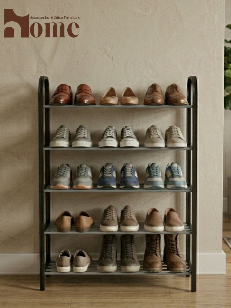 5-Tier Metal Shoe Rack | Heavy-Duty Space Saving Shoe Organizer - Image 11