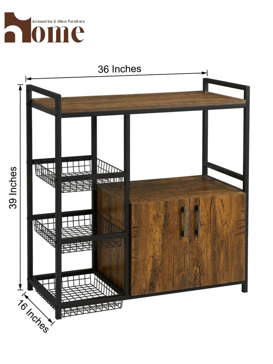 Kitchen Cabinet Rack with Baskets - Image 4