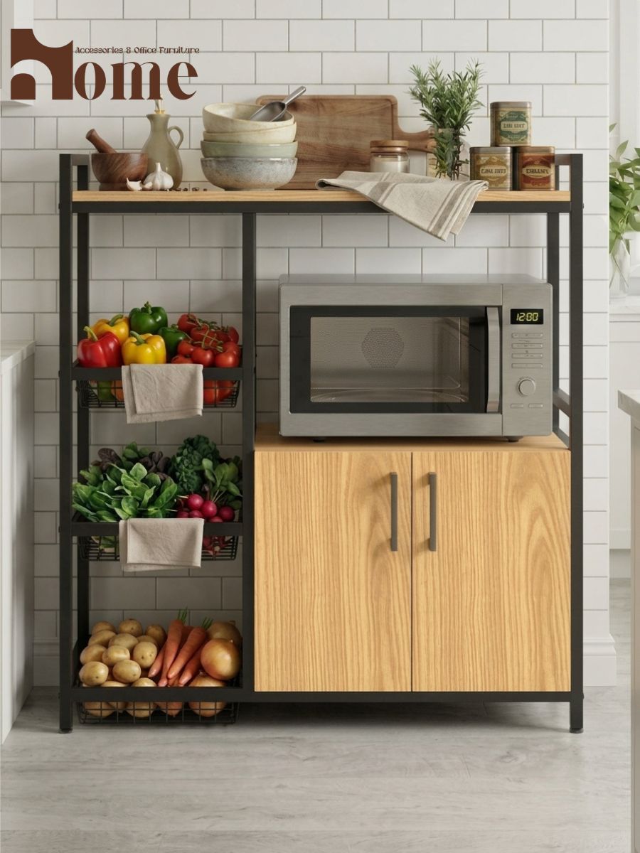 Kitchen Cabinet Rack with Baskets - Image 7