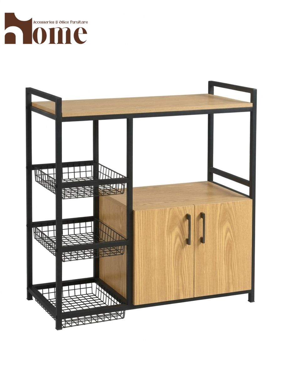 Kitchen Cabinet Rack with Baskets - Image 9