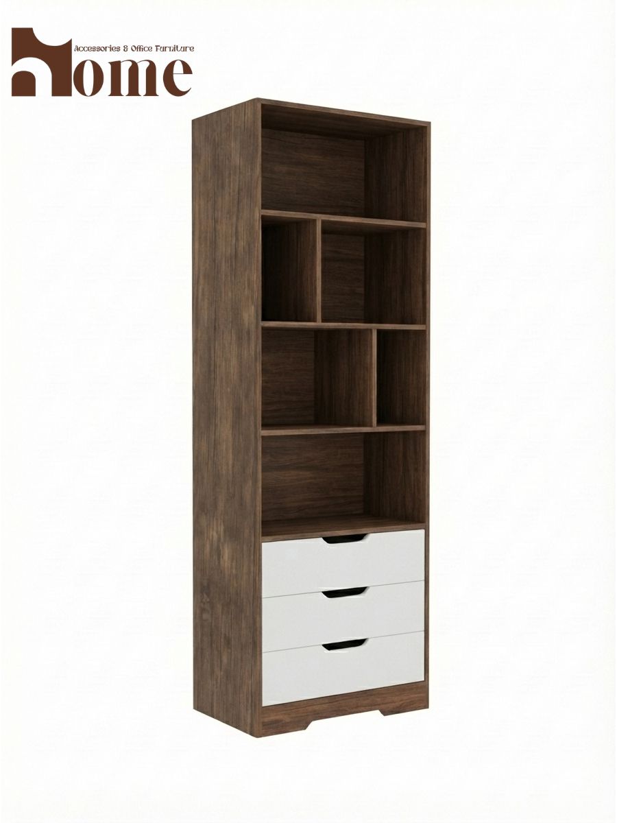 Bookshelf Rack with 3 Handle-less Drawers - Image 10