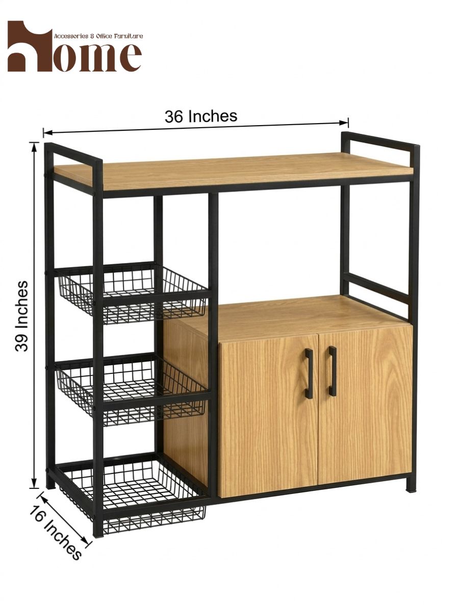 Kitchen Cabinet Rack with Baskets - Image 10