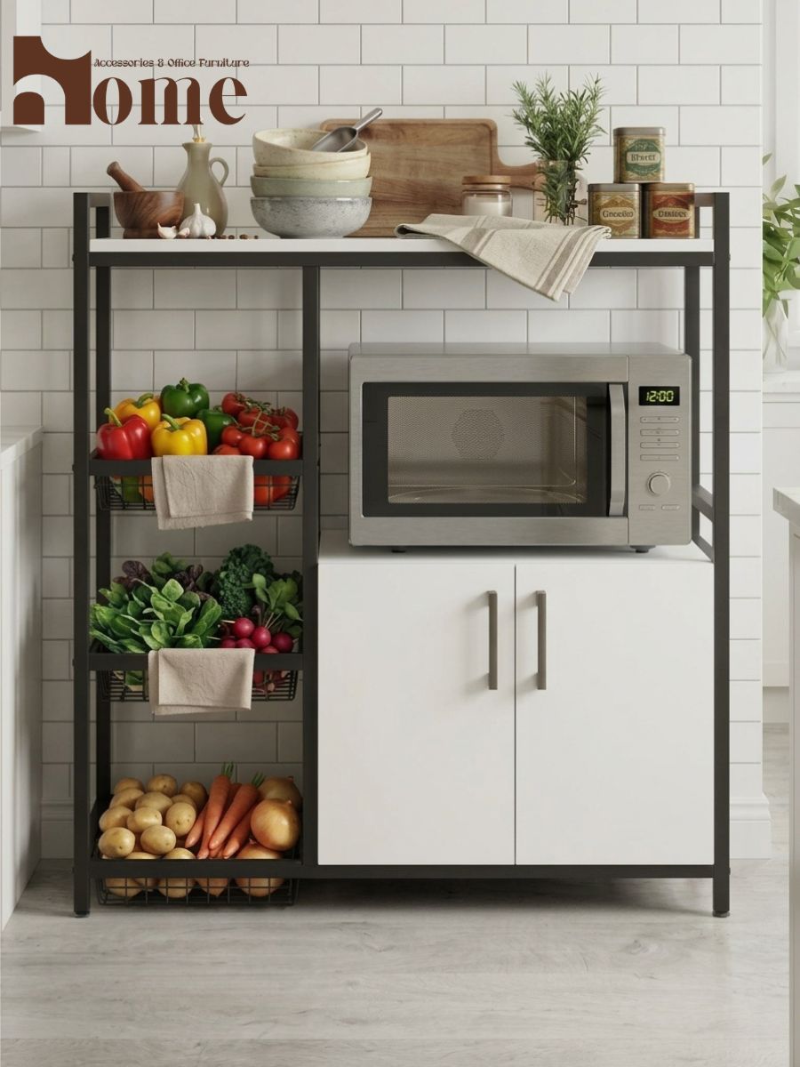 Kitchen Cabinet Rack with Baskets - Image 13