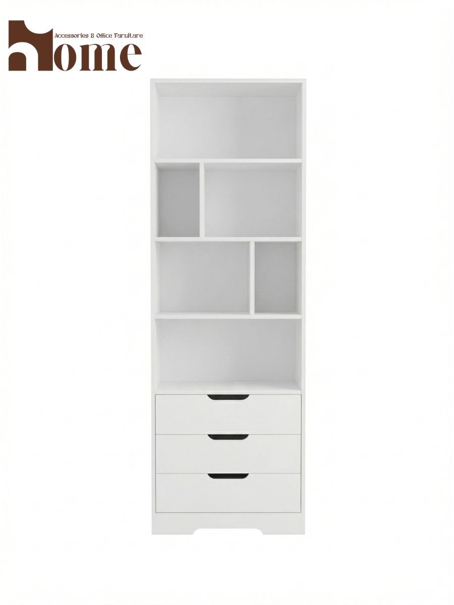Bookshelf Rack with 3 Handle-less Drawers - Image 16