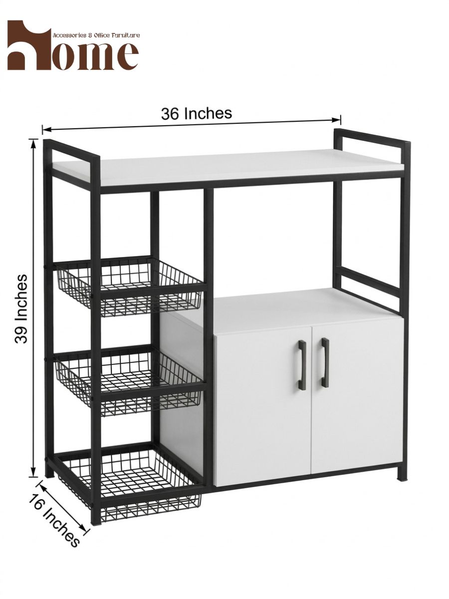 Kitchen Cabinet Rack with Baskets - Image 16