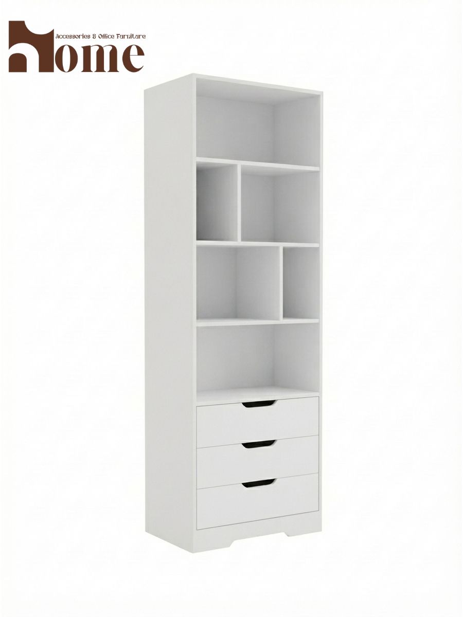 Bookshelf Rack with 3 Handle-less Drawers - Image 17