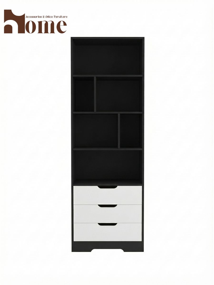 Bookshelf Rack with 3 Handle-less Drawers - Image 23